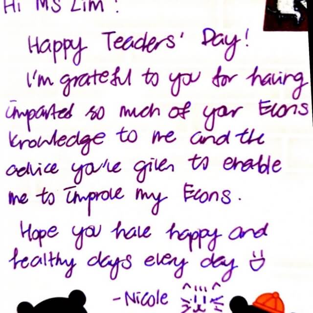 student note for Ms Lim