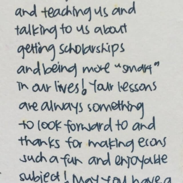 blue ink letter