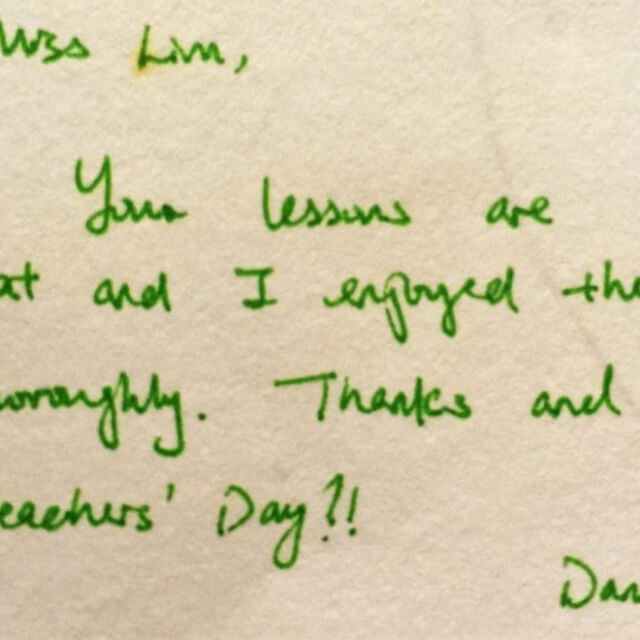 green letter to ms lim